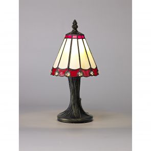 Bfs lighting Una Table Lamp, 1 x E14, Crachel/Red/Clear Crystal Shade IL2327HS