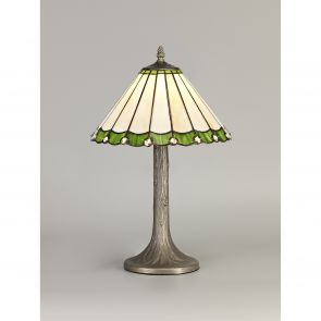 Bfs Lighting Una 1 Light Tree Like Table Lamp E27 With 30cm Shade, Green/Crachel/Crystal/Ant