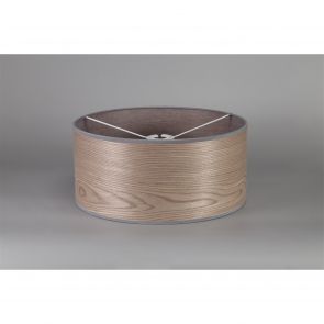 Bfs Lighting Valor Round, 395 x 180mm Wood Effect Shade, Grey Oak/White Laminate IL2967HS