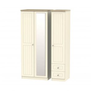 Veryan Triple Mirror + Drawer Robe