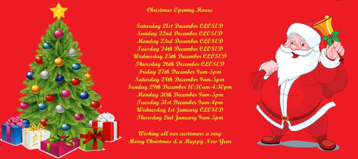 Christmas Opening Hours